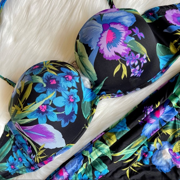 38C Vs Victoria’s Secret bombshell miraculous adds-2cups Bandeau strapless Swim - Picture 3 of 15